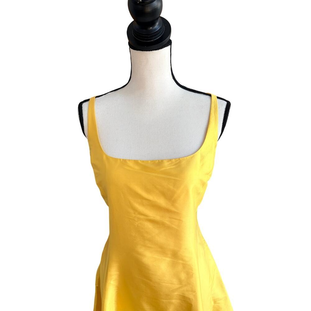 Ralph Lauren Gorgeous 100% Silk Yellow Kentucky Derby Dress Women’s Size 10 - Picture 3 of 9